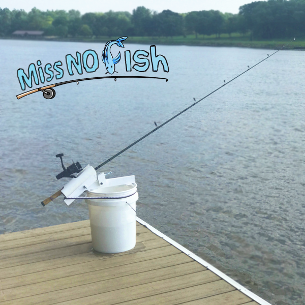 Miss No Fish- Portable Fishing Rod Holder for Boats or Shore
