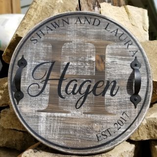 Personalized Rustic Barrel Style Serving Tray