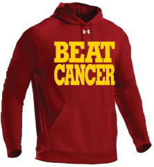 Beat Cancer Cardinal and Gold Under Armour Hoodie
