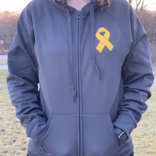 Beat Cancer Stealth Gray Full Zip Hoodie
