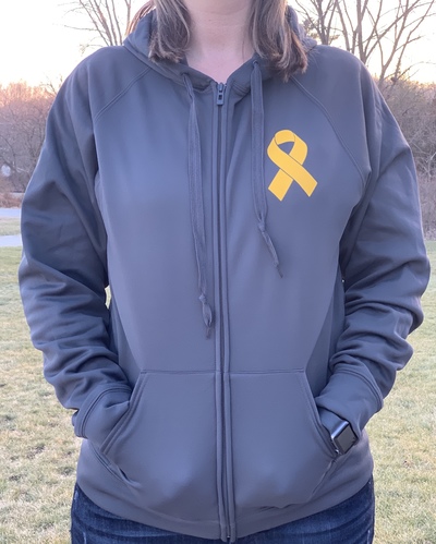 Beat Cancer Stealth Gray Full Zip Hoodie
