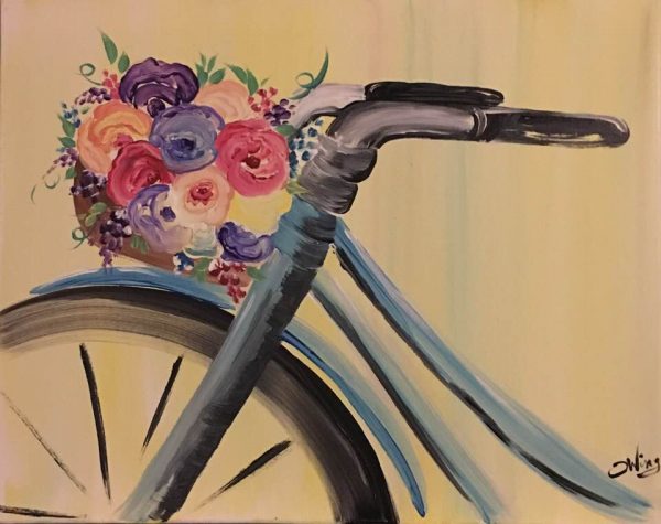 Bicycle and Flowers Painting Class