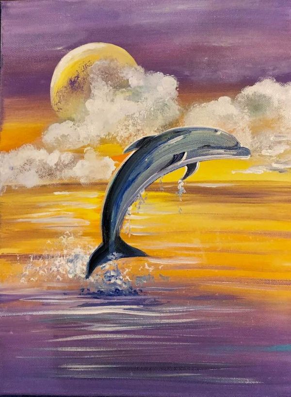 Dolphin Painting Class in Cedar Rapids by Glitz and Glam