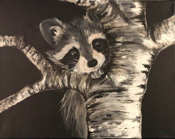 Raccoon Painting Class by Glitz and Glam Art Jam
