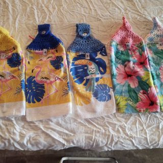 crochet top hand towels